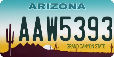 AZ license plate AAW5393