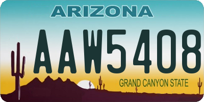 AZ license plate AAW5408