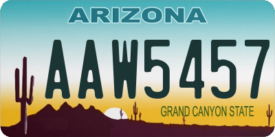 AZ license plate AAW5457