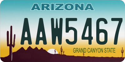 AZ license plate AAW5467