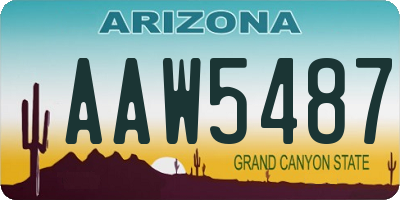 AZ license plate AAW5487