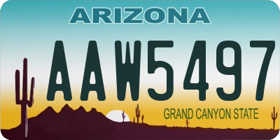 AZ license plate AAW5497