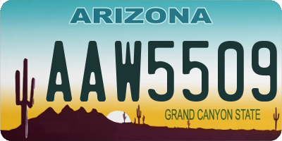 AZ license plate AAW5509