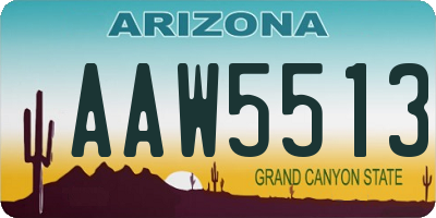 AZ license plate AAW5513