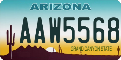 AZ license plate AAW5568