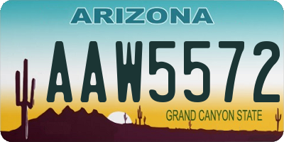 AZ license plate AAW5572