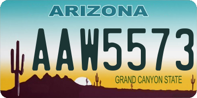 AZ license plate AAW5573