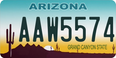 AZ license plate AAW5574