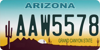 AZ license plate AAW5578