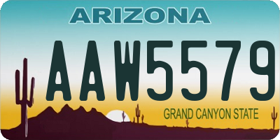 AZ license plate AAW5579