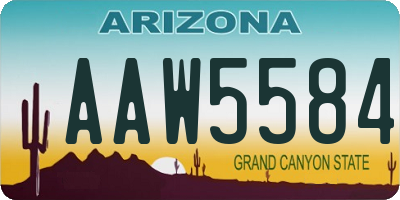 AZ license plate AAW5584