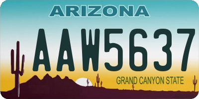 AZ license plate AAW5637