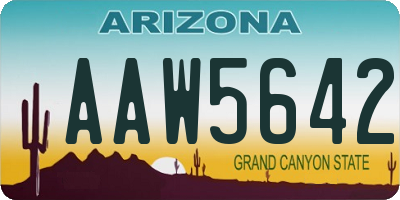 AZ license plate AAW5642