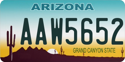 AZ license plate AAW5652