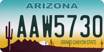 AZ license plate AAW5730