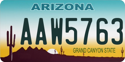 AZ license plate AAW5763