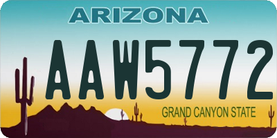 AZ license plate AAW5772