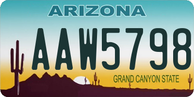 AZ license plate AAW5798
