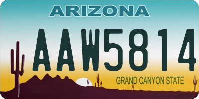 AZ license plate AAW5814