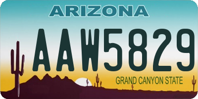 AZ license plate AAW5829