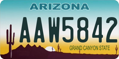 AZ license plate AAW5842