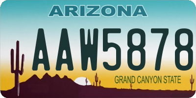 AZ license plate AAW5878