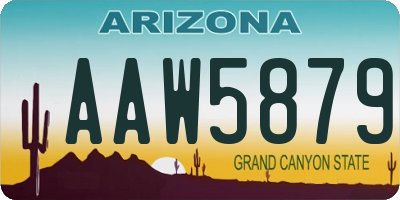AZ license plate AAW5879