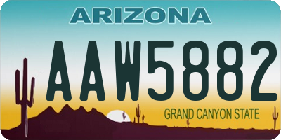AZ license plate AAW5882