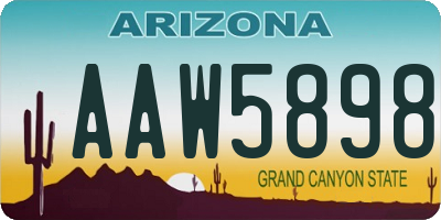AZ license plate AAW5898