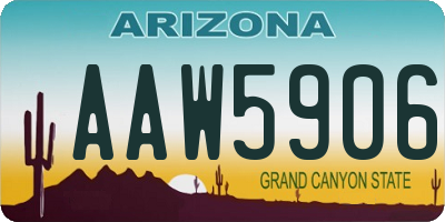 AZ license plate AAW5906