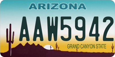 AZ license plate AAW5942