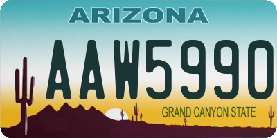 AZ license plate AAW5990