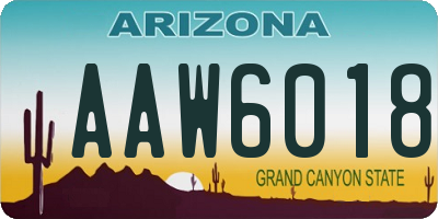 AZ license plate AAW6018