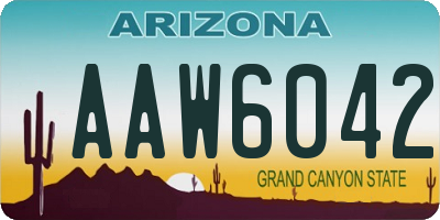 AZ license plate AAW6042
