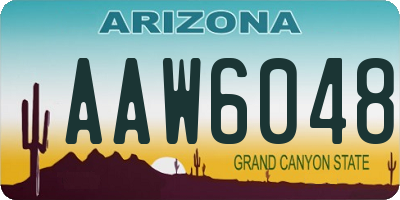AZ license plate AAW6048