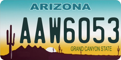 AZ license plate AAW6053