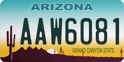 AZ license plate AAW6081