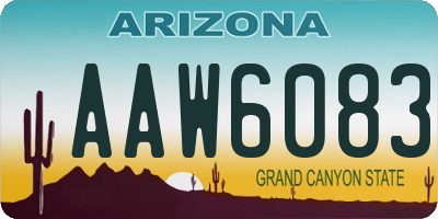 AZ license plate AAW6083