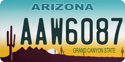 AZ license plate AAW6087