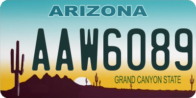 AZ license plate AAW6089
