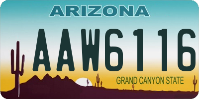 AZ license plate AAW6116