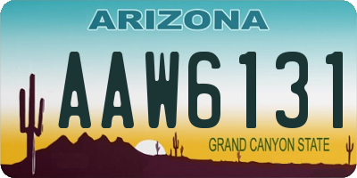 AZ license plate AAW6131