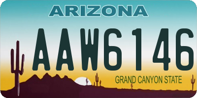 AZ license plate AAW6146