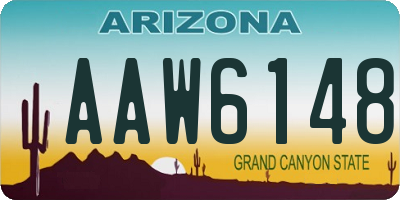 AZ license plate AAW6148