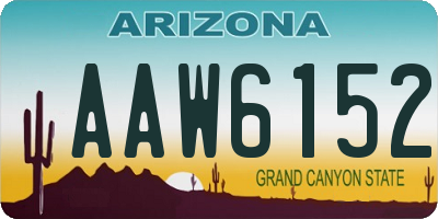 AZ license plate AAW6152