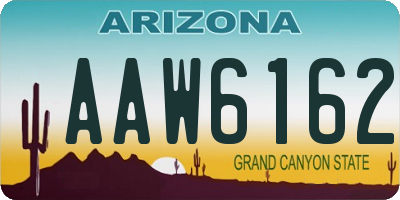 AZ license plate AAW6162