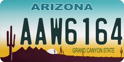 AZ license plate AAW6164
