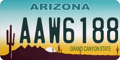 AZ license plate AAW6188