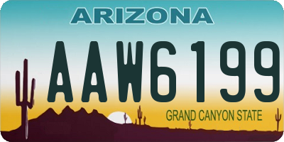 AZ license plate AAW6199
