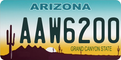 AZ license plate AAW6200